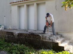 Démolition de l'ancienne terrasse